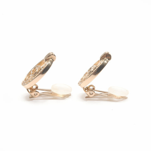 Christian Dior CD logo rhinestone Earring gold WS24066