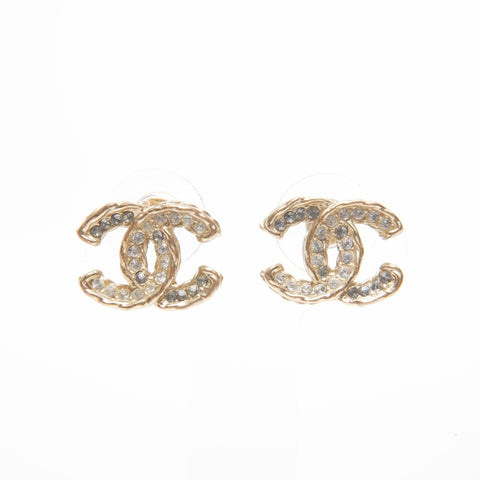 CHANEL A12P 2012 COCO Mark Rhinestone Pierce gold WS24069