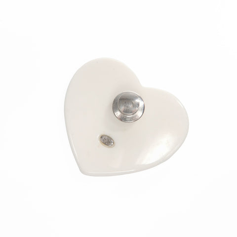 CHANEL 04C 2004 COCO Mark Heart Brooch white WS24070