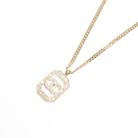 CHANEL L23B 2023 COCO Mark Rhinestone Necklace gold WS24071