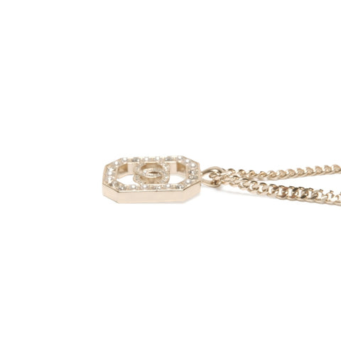 CHANEL L23B 2023 COCO Mark Rhinestone Necklace gold WS24071