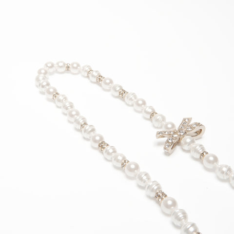 CHANEL C24C 2024 COCO Mark Pearl Ribbon Necklace gold WS24073