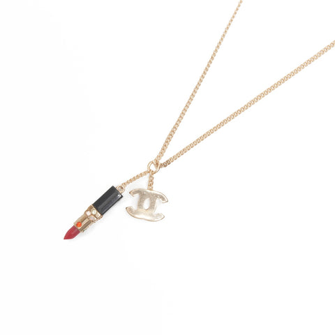CHANEL 04A 2004 COCO Mark Lipstick Necklace gold WS24076