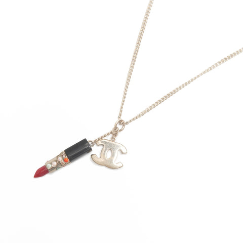 CHANEL 04A 2004 COCO Mark Lipstick Necklace gold WS24077