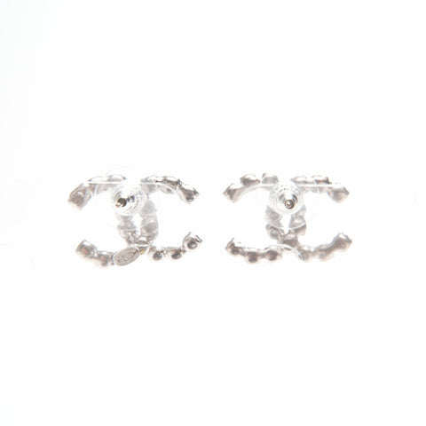 CHANEL 06A 2006 COCO Mark Rhinestone Pierce Silver WS24081