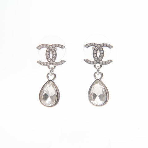 CHANEL B21P 2021 COCO Mark Rhinestone Pierce Silver WS24084