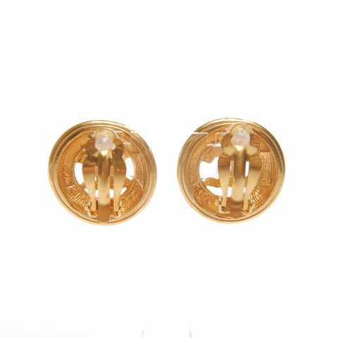 CHANEL 1971-1980 COCO Mark Round Earring gold WS24088
