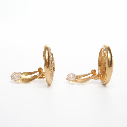 CHANEL 1971-1980 COCO Mark Round Earring gold WS24088