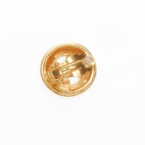 CHANEL 1971-1980 COCO Mark Round Earring gold WS24088
