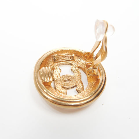 CHANEL 1971-1980 COCO Mark Round Earring gold WS24088