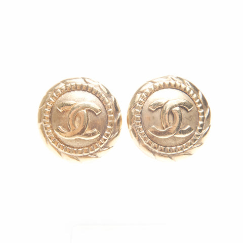 CHANEL 1980s COCO Mark Circle Earring gold WS24094