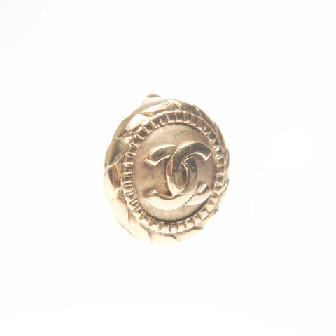 CHANEL 1980s COCO Mark Circle Earring gold WS24094