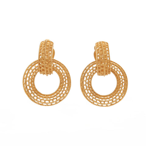 CHANEL 1971-1980 Hoops Earring gold WS24096
