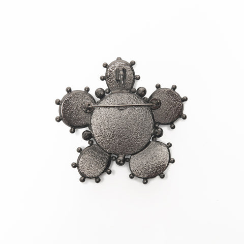 CHANEL 05A 2005 COCO Mark Black Color Stone Brooch black WS24100