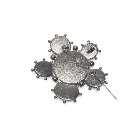 CHANEL 05A 2005 COCO Mark Black Color Stone Brooch black WS24100