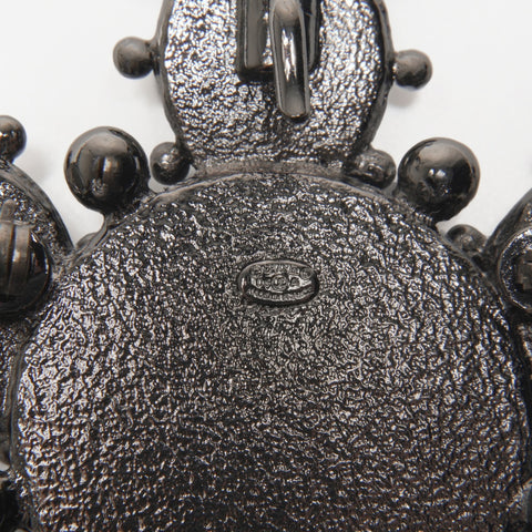 CHANEL 05A 2005 COCO Mark Black Color Stone Brooch black WS24100