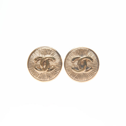 CHANEL 1980s COCO Mark Round Earring gold WS24105