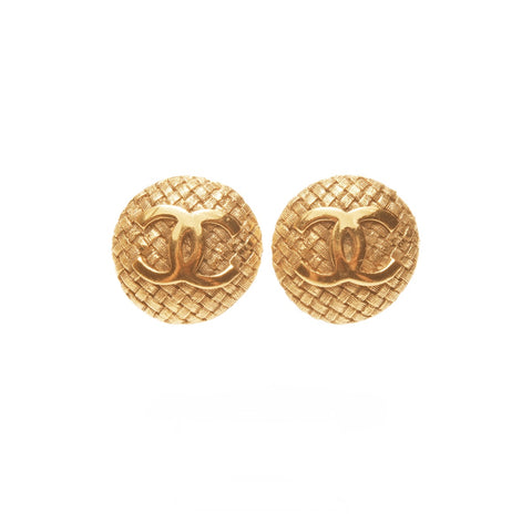 CHANEL 29 1994 COCO Mark Round Earring gold WS24107