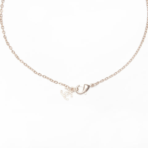 CHANEL A16A 2016 COCO Mark Pearl Rhinestone Necklace gold WS24109