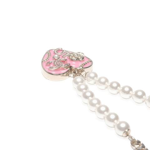 CHANEL B24S 2024 Pink Heart Pearl Necklace gold WS24110