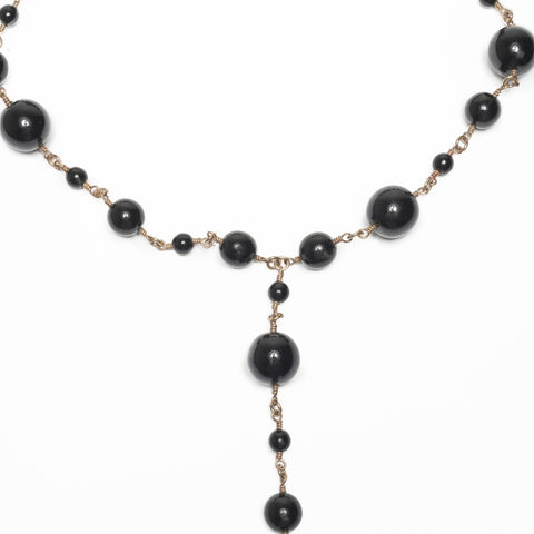 CHANEL 02A 2002 Beaded Ribbon COCO Mark Necklace belt gold WS24113