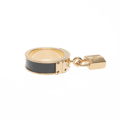 HERMES Kelly #19 Black Ring gold WS24115