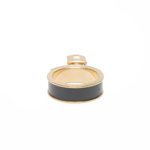 HERMES Kelly #19 Black Ring gold WS24115
