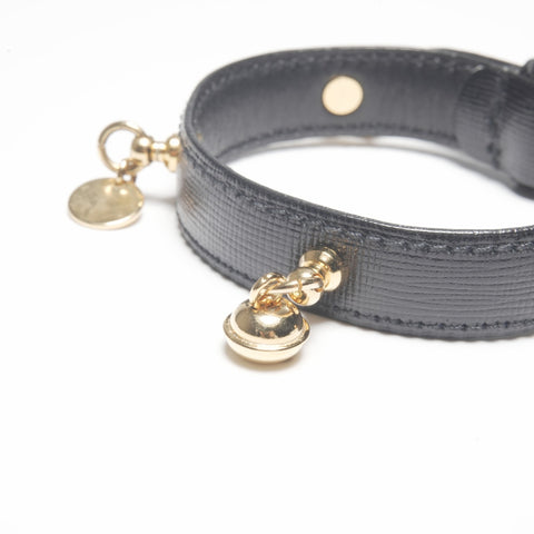 PRADA Leather Charm Belt Bangle bracelet black WS24118