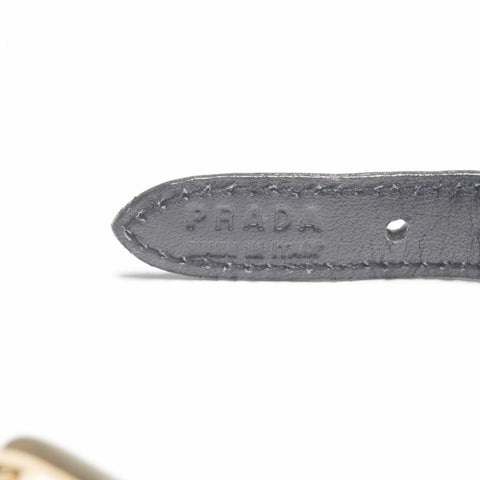 PRADA Leather Charm Belt Bangle bracelet black WS24118