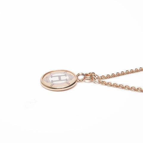 HERMES Medaille Blazon Pendant Necklace gold WS24122