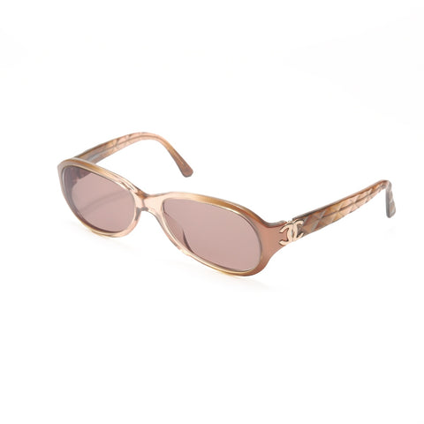 CHANEL Matrasse COCO Mark sunglasses Brown WS24130