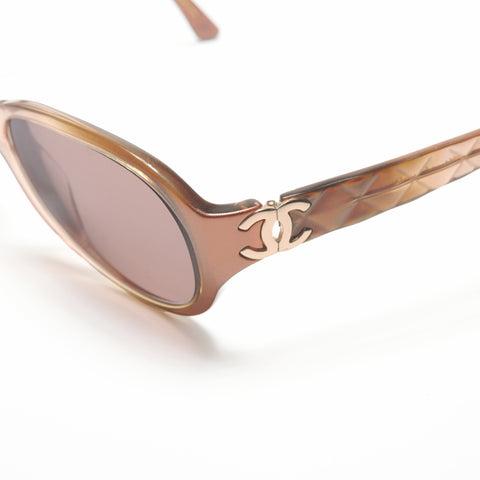 CHANEL Matrasse COCO Mark sunglasses Brown WS24130