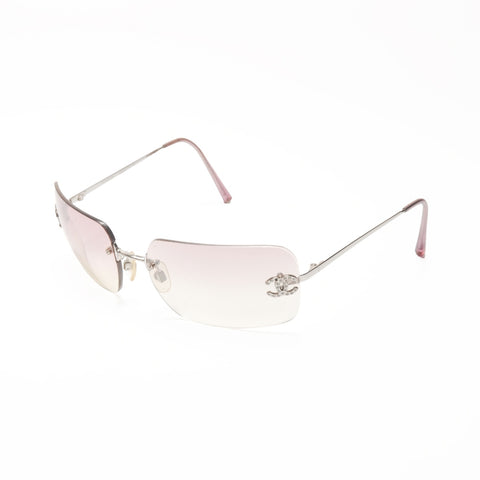 CHANEL Rimless Gradient Lens sunglasses purple WS24131