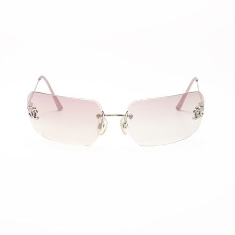 CHANEL Rimless Gradient Lens sunglasses purple WS24131
