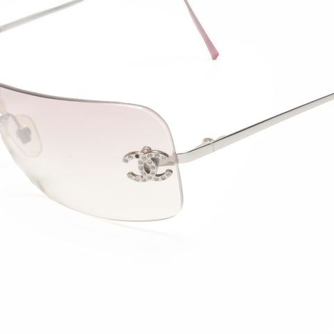 CHANEL Rimless Gradient Lens sunglasses purple WS24131