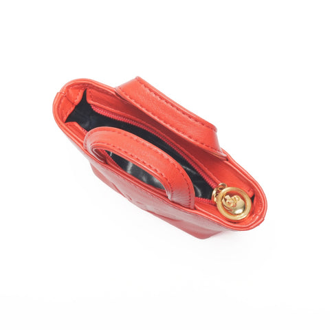 Christian Dior Leather mini bag pouch accessory case Pouch Red WS24140