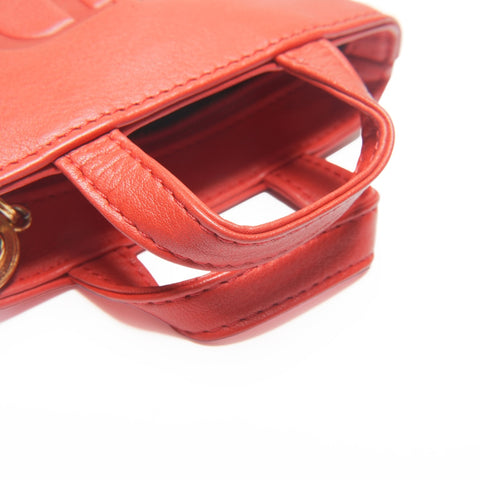 Christian Dior Leather mini bag pouch accessory case Pouch Red WS24140