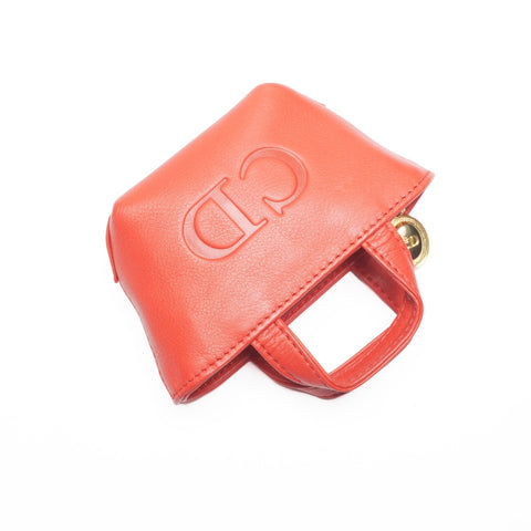 Christian Dior Leather mini bag pouch accessory case Pouch Red WS24140