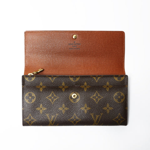 LOUIS VUITTON 2001 Monogram Portefeuille Sarah Purse Brown WS24141