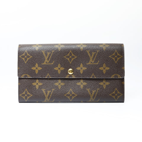 LOUIS VUITTON 2001 Monogram Portefeuille Sarah Purse Brown WS24141