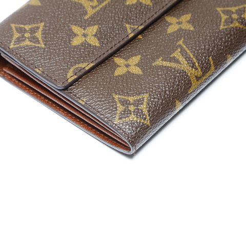 LOUIS VUITTON 2001 Monogram Portefeuille Sarah Purse Brown WS24141