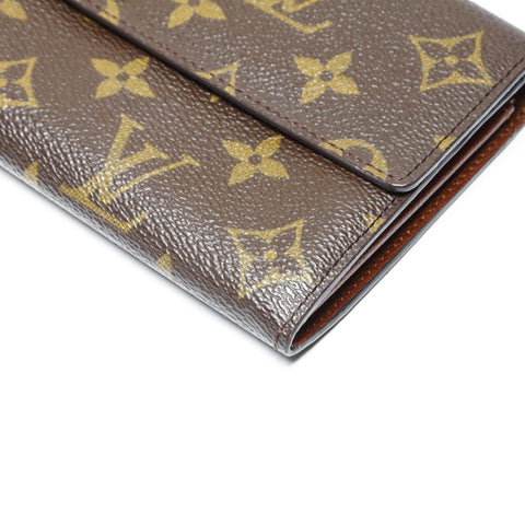 LOUIS VUITTON 2001 Monogram Portefeuille Sarah Purse Brown WS24141