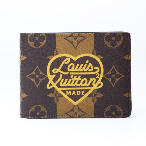 LOUIS VUITTON Monogram Stripe Portefeuille Multiple NIGO Collaboration Bifold Wallet Brown WS24145