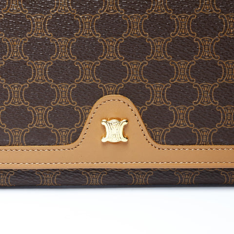 CELINE PVC Macadam Purse Brown WS24146