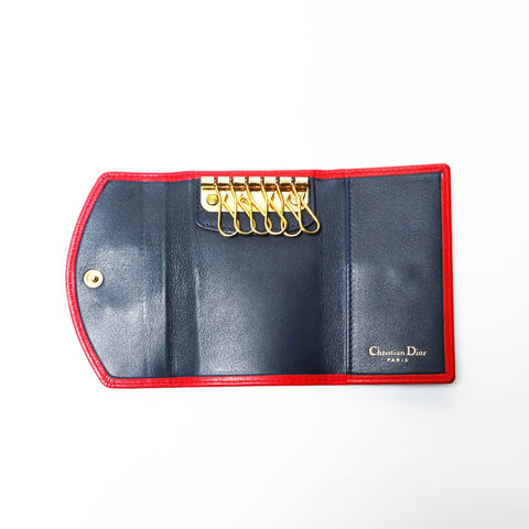 Christian Dior Leather CD logo Key holder  Red WS24148