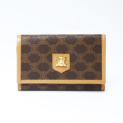 CELINE PVC Macadam Key holder  Brown WS24149