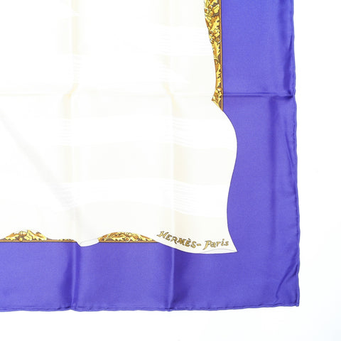 HERMES Silk Carr 90 Souvenirs De Paris Memories of Paris scarf purple WS24154