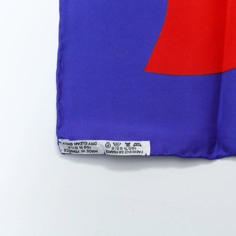 HERMES Silk Carr 90 Souvenirs De Paris Memories of Paris scarf purple WS24154