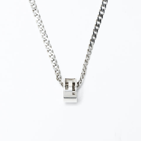 GUCCI Cutout Logo Necklace Silver WS24156