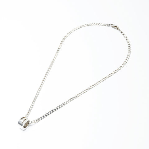 GUCCI Cutout Logo Necklace Silver WS24156